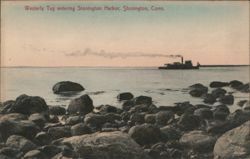 Westerly Tug entering Stonington Harbor Postcard