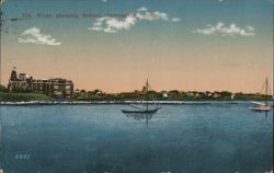 River, School, Stonington, Conn. Postcard