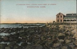 Stonington Point Looking North West Up Harbor, Stonington, CT Postcard