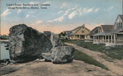 Lord's Point, Boulders and Cottages, along Point Drive Postcard