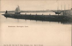 Breakwater, Stonington, Connecticut Postcard