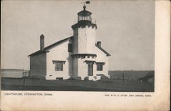 Lighthouse, Stonington, Connecticut Postcard