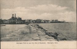 Stonington Point as seen from End of Breakwater Connecticut Postcard Postcard Postcard