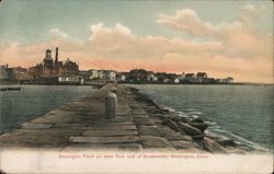 Stonington Point as seen from end of Breakwater Postcard