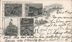 Stonington, Connecticut - Rexall Drug Store Interior and Hotel Postcard Postcard Postcard