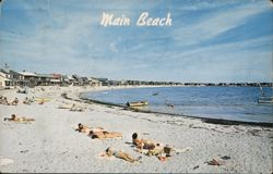 Main Beach, Groton Long Point, CT Postcard