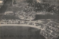 Aerial View of Main Beach and Lagoon, Groton Long Point Connecticut Postcard Postcard Postcard