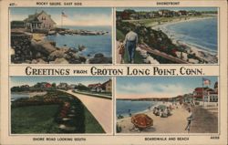 Greetings from Groton Long Point, Conn. Postcard