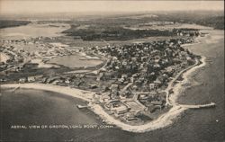 Aerial View of Groton, Long Point, CT Postcard