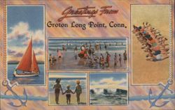 Greetings from Groton Long Point, Conn. Connecticut Postcard Postcard Postcard