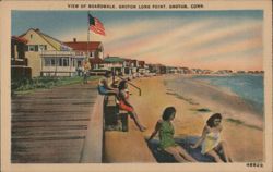 View of Boardwalk, Groton Long Point Postcard