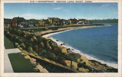 Shorefront, Groton Long Point, Conn. Postcard