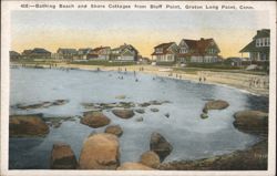 Bathing Beach and Shore Cottages from Bluff Point, Groton Long Point Connecticut Postcard Postcard Postcard