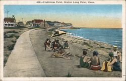 Clubhouse Point Beach, Groton Long Point Connecticut Postcard Postcard Postcard