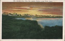 Sunset Ave. from the Lagoon, Groton Long Point Connecticut Postcard Postcard Postcard