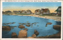 Bathing Beach and Shore Cottages from Bluff Point, Groton Long Point Connecticut Postcard Postcard Postcard