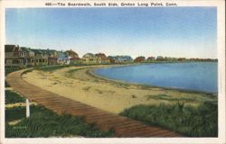 The Boardwalk, South Side, Groton Long Point, Conn. Connecticut Postcard Postcard Postcard