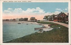 Beach, Groton Long Point, Mystic, Conn. Connecticut Postcard Postcard Postcard