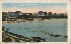 Cottages Along West Shore, Groton Long Point, CT Postcard