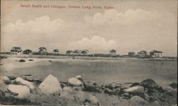 South Beach and Cottages, Groton Long Point Postcard