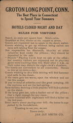 Groton Long Point Hotel Rules Connecticut Postcard Postcard Postcard