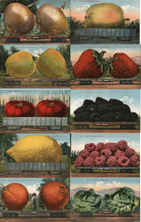 Set of 10: Giant Produce on Railcars Postcard