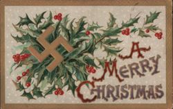 A Merry Christmas with Swastika Postcard