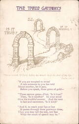 The Three Gates - Is It True? Is It Kind? Is It Needful? Postcard