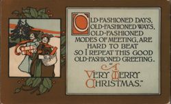 Old-Fashioned Christmas Greetings Postcard