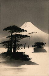 Mount Fuji with Pine Trees Postcard