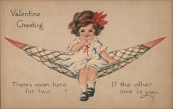 Valentine Greeting - Girl in Hammock Postcard