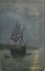 The "Half Moon" on the Hudson River Postcard