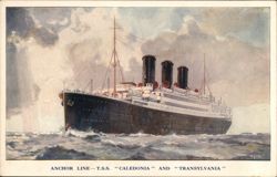 Anchor Line T.S.S. "Caledonia" and "Transylvania" Postcard