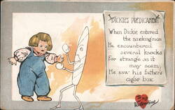 Dickie's Predicament - When Dickie entered the smoking room... Postcard