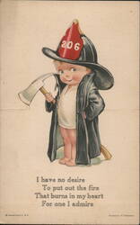 Fireman Baby Postcard