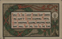 Christmas Wreath with Candle and Verse Postcard