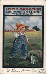 Little Breeches Says, I Want to be a Farmer Postcard