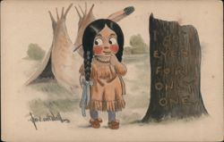 I Got Eyes For Only One - Native American Child Postcard