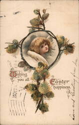 Easter Angel with Pussy Willows Postcard