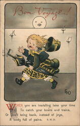 Bon Voyage! Child Traveler Postcard