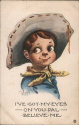 Cowboy Kid with Big Eyes Postcard