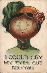 I Could Cry My Eyes Out For You - Onion Head Lady Postcard