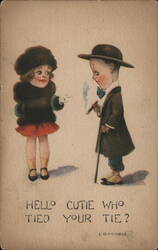 Hello Cutie Who Tied Your Tie? Postcard