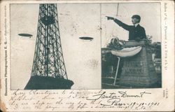 Santos-Dumont Balloon #6 at the Eiffel Tower Postcard