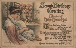 Second Birthday Greeting, Member of the Cradle Roll Postcard