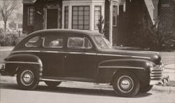 1948 Ford Deluxe or Super Deluxe Fordor Sedan Postcard