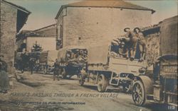 Marines Passing Through a French Village Postcard