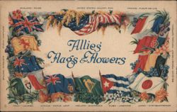 Allies' Flags & Flowers of World War I Postcard