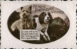 All Kind Birthday Wishes - Two Dogs Postcard