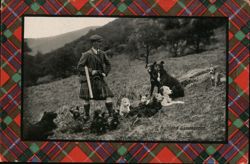 Highland Gamekeeper with Dogs Postcard